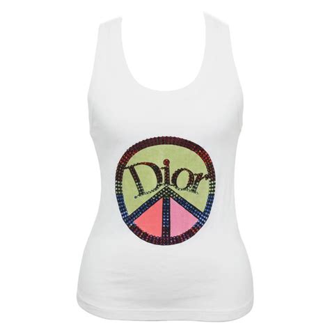 dior peace tank top|Tank Top Black Linen Blend Knit .